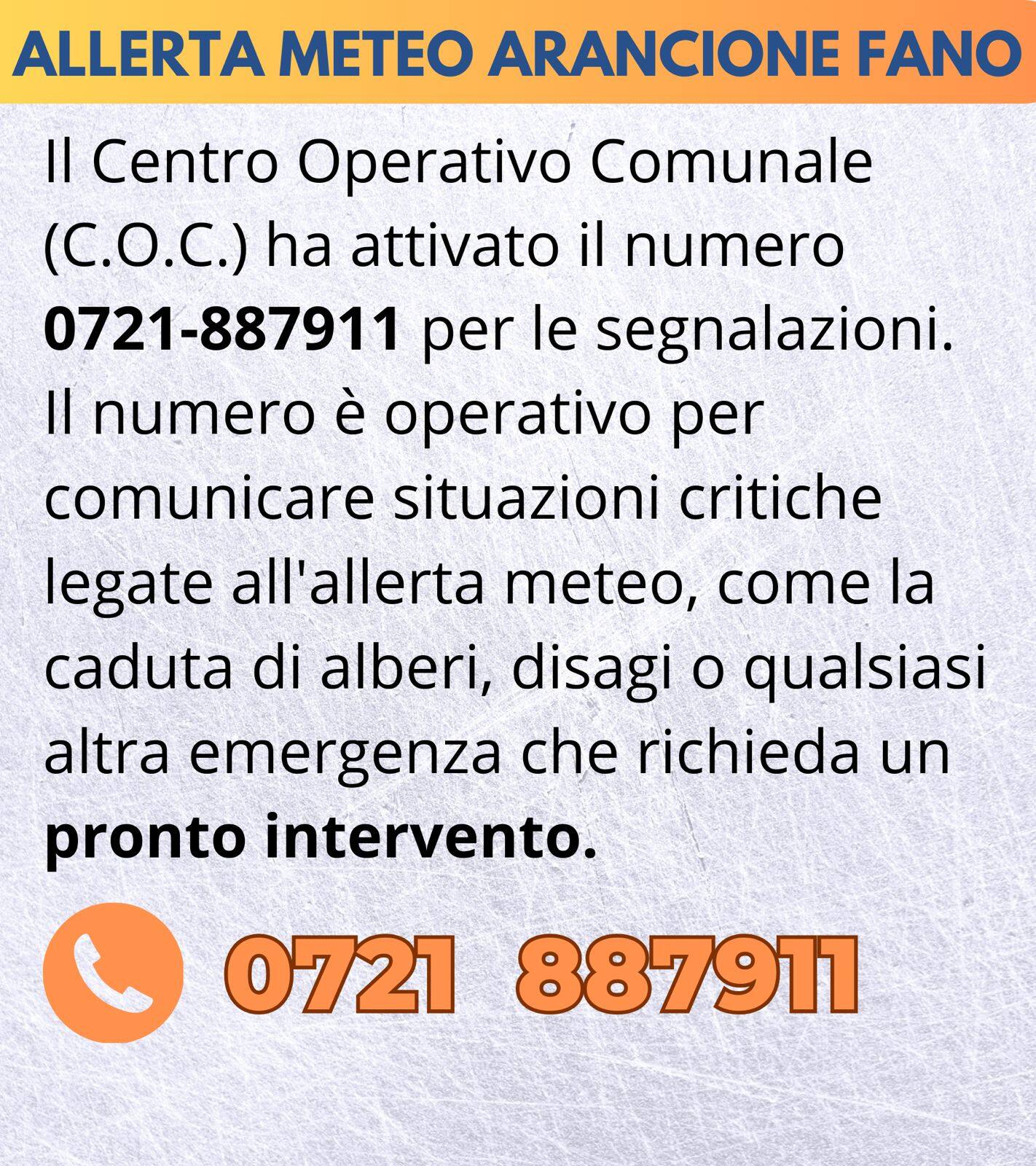 Per segnalazioni 0721888911