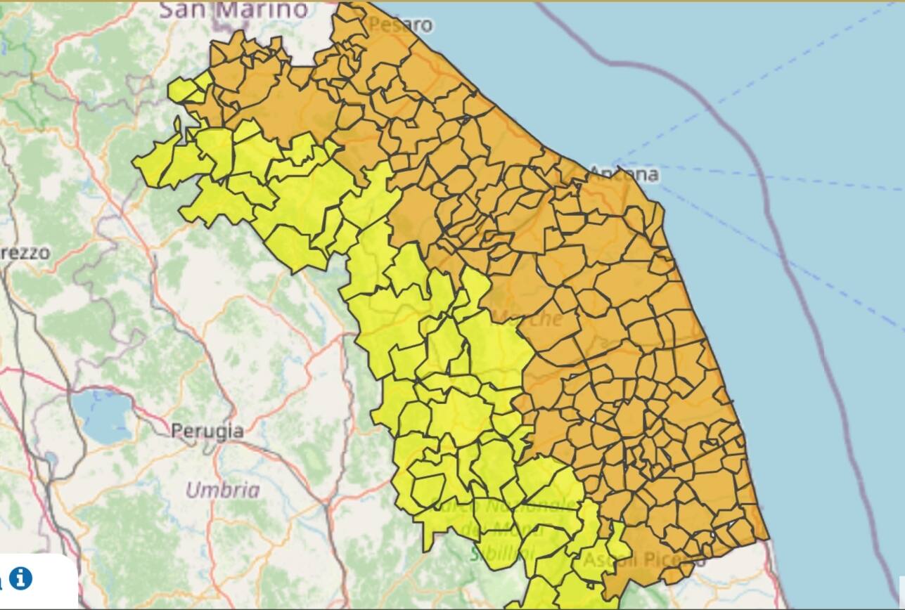 Allerta arancione nelle Marche per giovedì 19 settembre 
